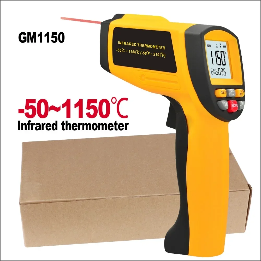 GM1150 Industrial Infrared Laser Thermometer Meter Non-Contact Long distance Industrial Pyrometer Thermometer Handheld Pyrometer