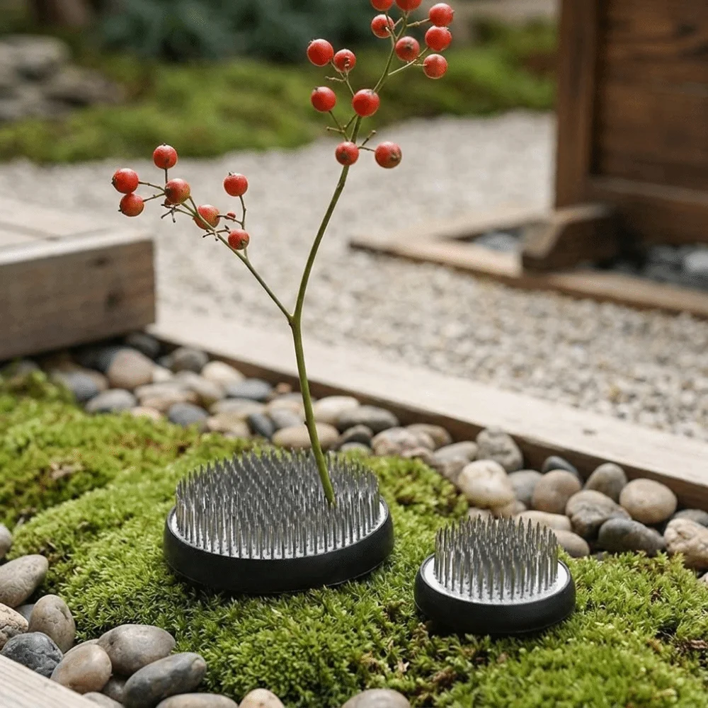 Stainless Steel Flower Arranging Device Metal Pin Holder Multi-Size Flower Prong Pin Holder Rust-Proof Floral Arrangement Base