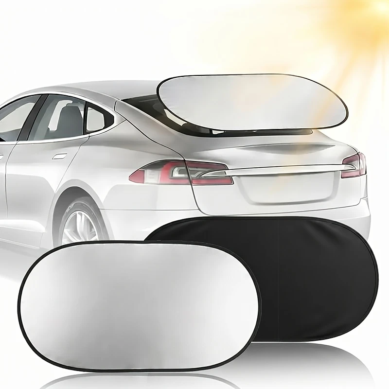 Silver Coated Car Rear Windshield Sunshade Titanium Silver Heat Insulation UV Protection Rear Window Sun Shield Car Parts