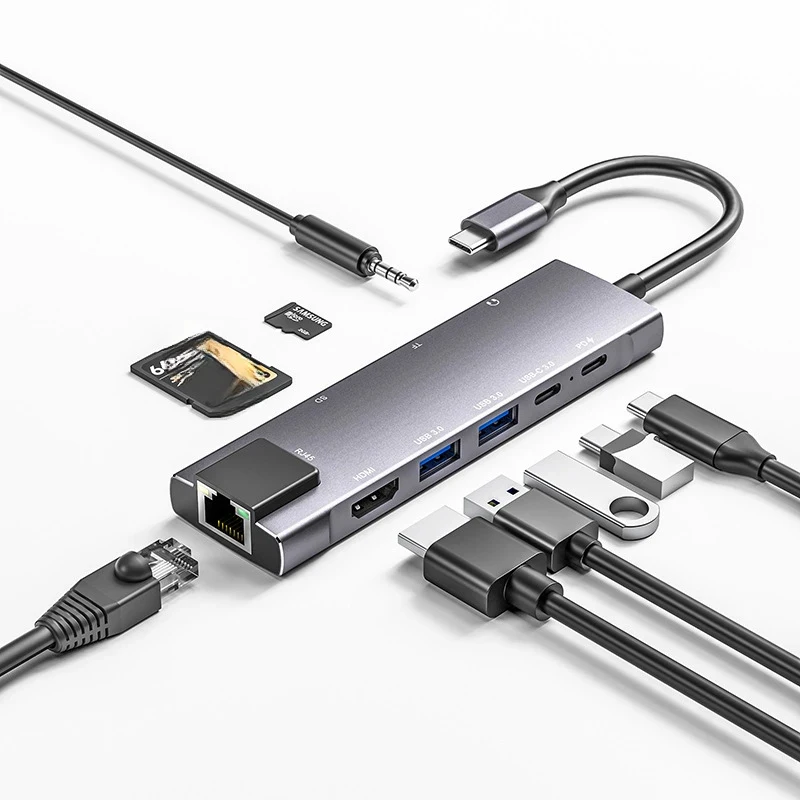 typecExpansion Dock Gigabit Ethernet Port Multi-Function  ConverterHUBLaptop Docking StationPDCharging Phone