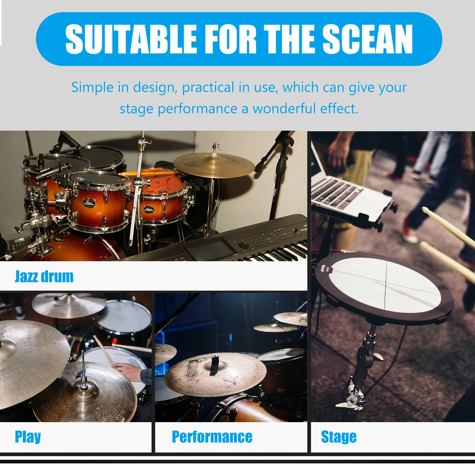 

5A Maple Wood Drumsticks Lightweight for Adults Kids Electronic Drums Practice Percussion Sticks Set Customizable Drum Equipment