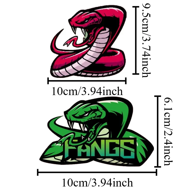 1PC Fangs Cobra Waterproof Vinyl Sticker, Decals for Car Front Windshield Rear Bumper Electric Scooter Motorbike Helmet Decor