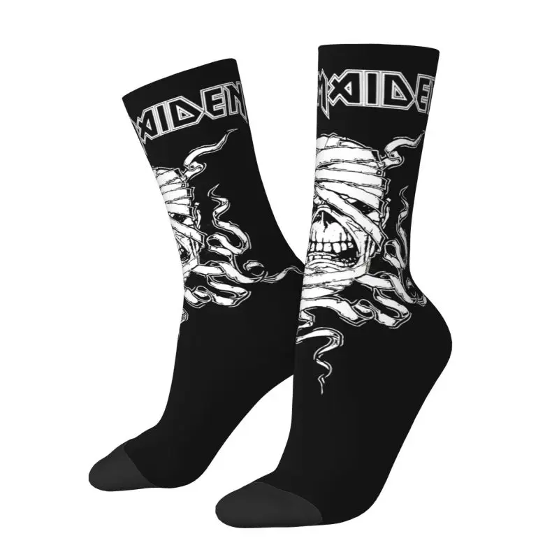 Custom Heavy Metal Maidens Pop Roll Iron Men\'s Crew Socks Unisex Fashion 3D Printed  Dress Socks