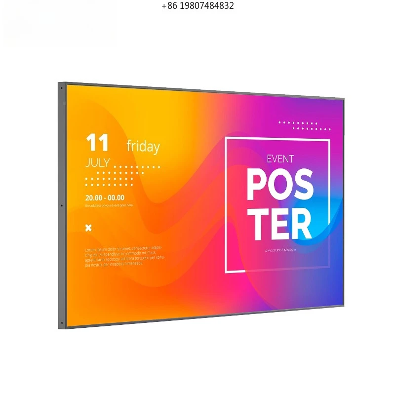 Advertising Screen Lcd Digital Signage Display for Shop ultra Narrow Slim High Brightness 700 - 5000 Nit Window Facing