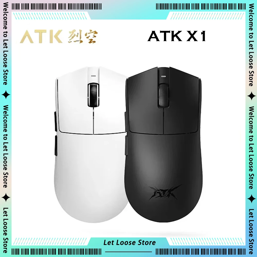 ATK Blazing Sky X1 Mouse Low Delay Lightweight FPS Game Mouse Three Mode 8K Ergonomics Long Battery Life Wireless Mouse