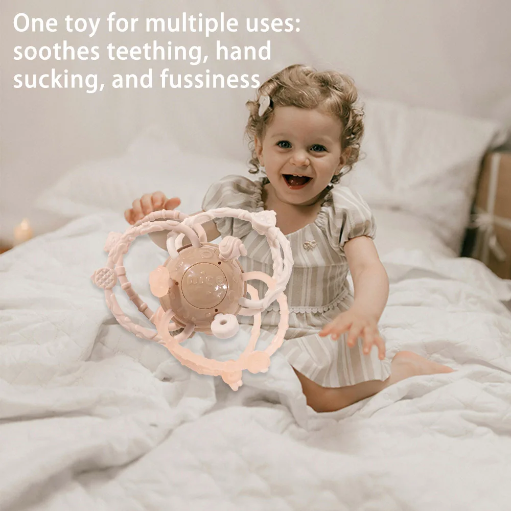 

Hand Grab Soft Silicone Baby Grab Ball Chewable Hand Grab Ball Teethers Round Ball Rattle Infant 0-12months