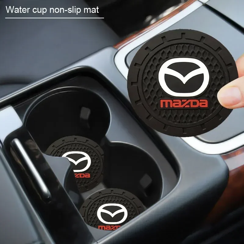 

2pcs PVC Non-slip Car Logo Water Cup Pad Holder Coaster for Mazda Protege RX8 RX7 MX3 Axela 6 Atenza MX5 CX9 CX5 CX7 323