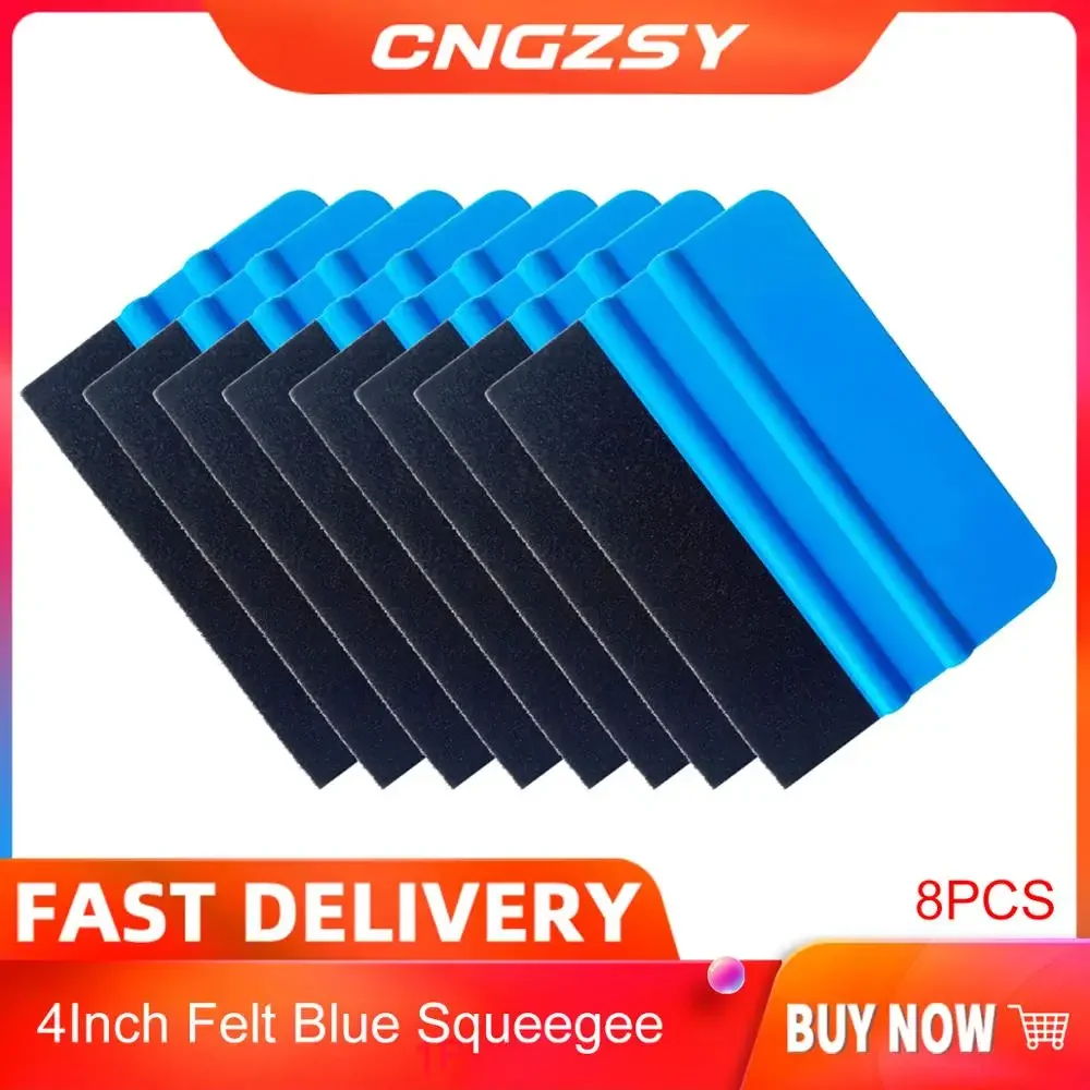 CNGZSY 8pcs Vinyl Blue Squeegee Durable PP Felt Wrapping Scraper For Car Window Film Bubble Glass Cleaning Accessories  3A02