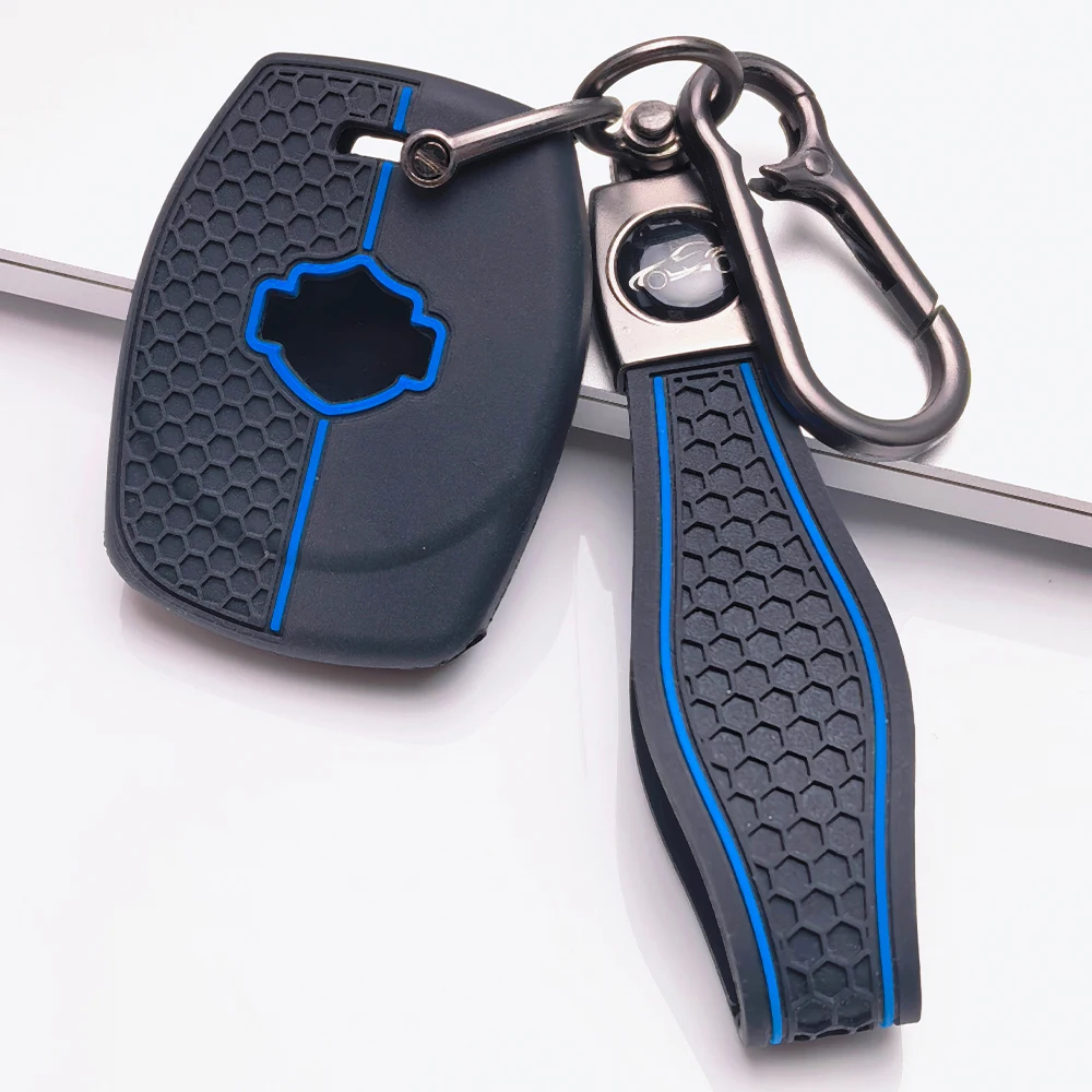 Soft Key Cover For Harley Davidson XL Dyna Softail Touring Trike Sportster S 1250 RH1250 RA1250S with carabiner lanyard