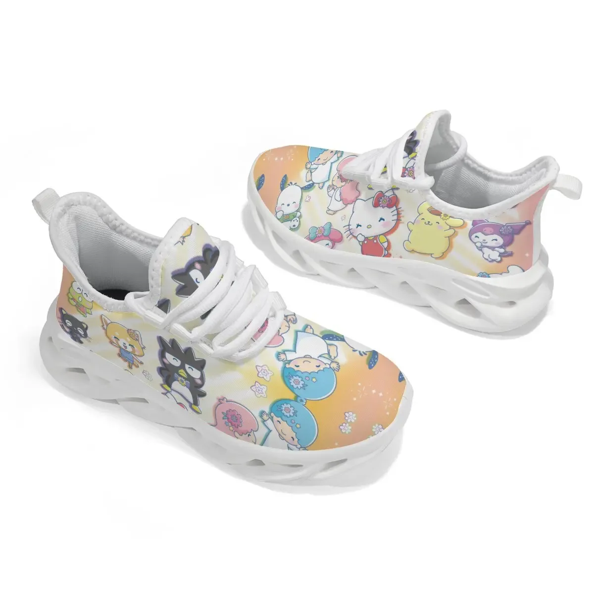 

Kuromi Girls Running Shoes Cartoon Hello Kitty Print Kids Sports Shoes Kawaii School Casual Sports Breathable Non-slip Sneakers