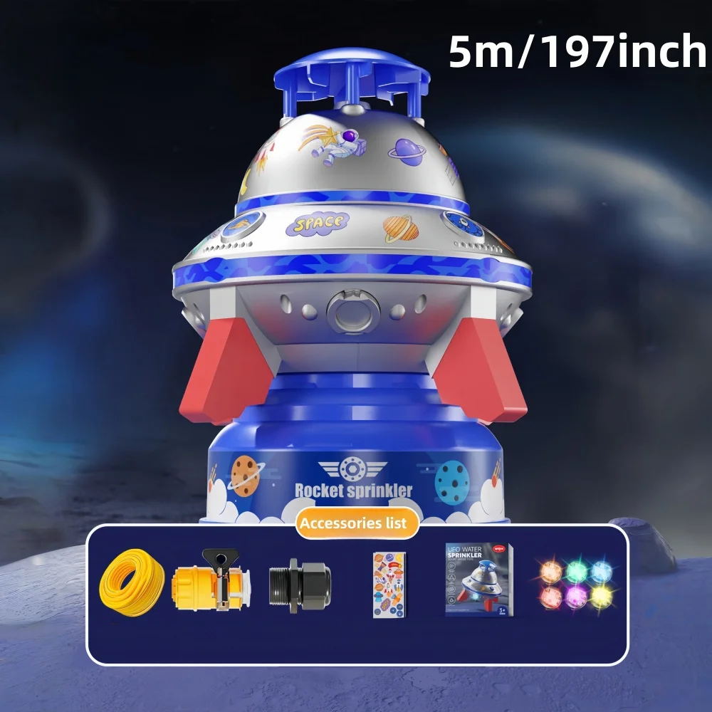 Arroseur de jardin à pulvérisation d'eau Ufo spatial, arroseur à soucoupe volante, jouet de jeu d'eau rotatif volant, cadeaux pour garçons et filles 1 pièce