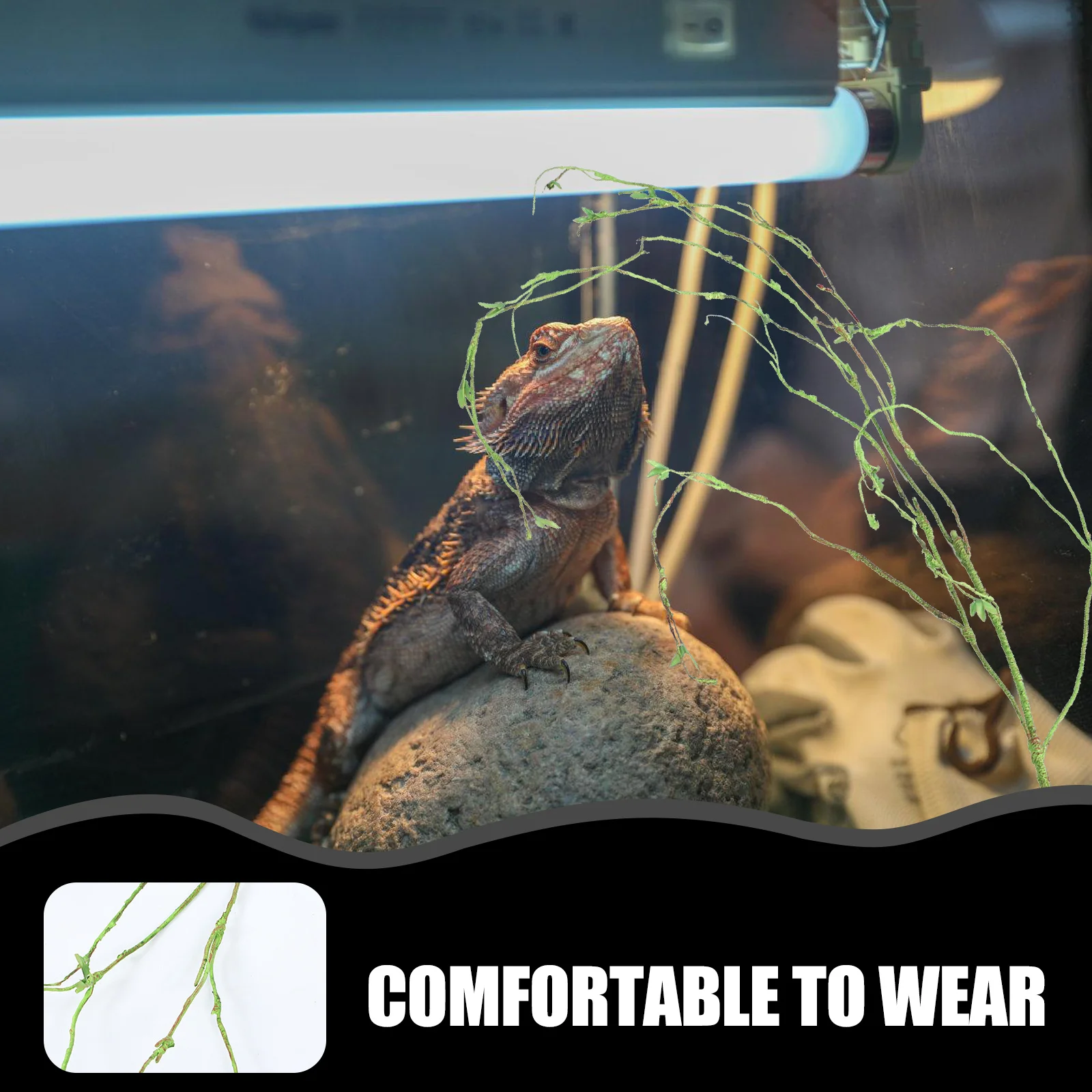 

Reptile Tank Vine Decoration Fake Vine Ornament Durable Multi- Environment Enhancer Reptile Supplies