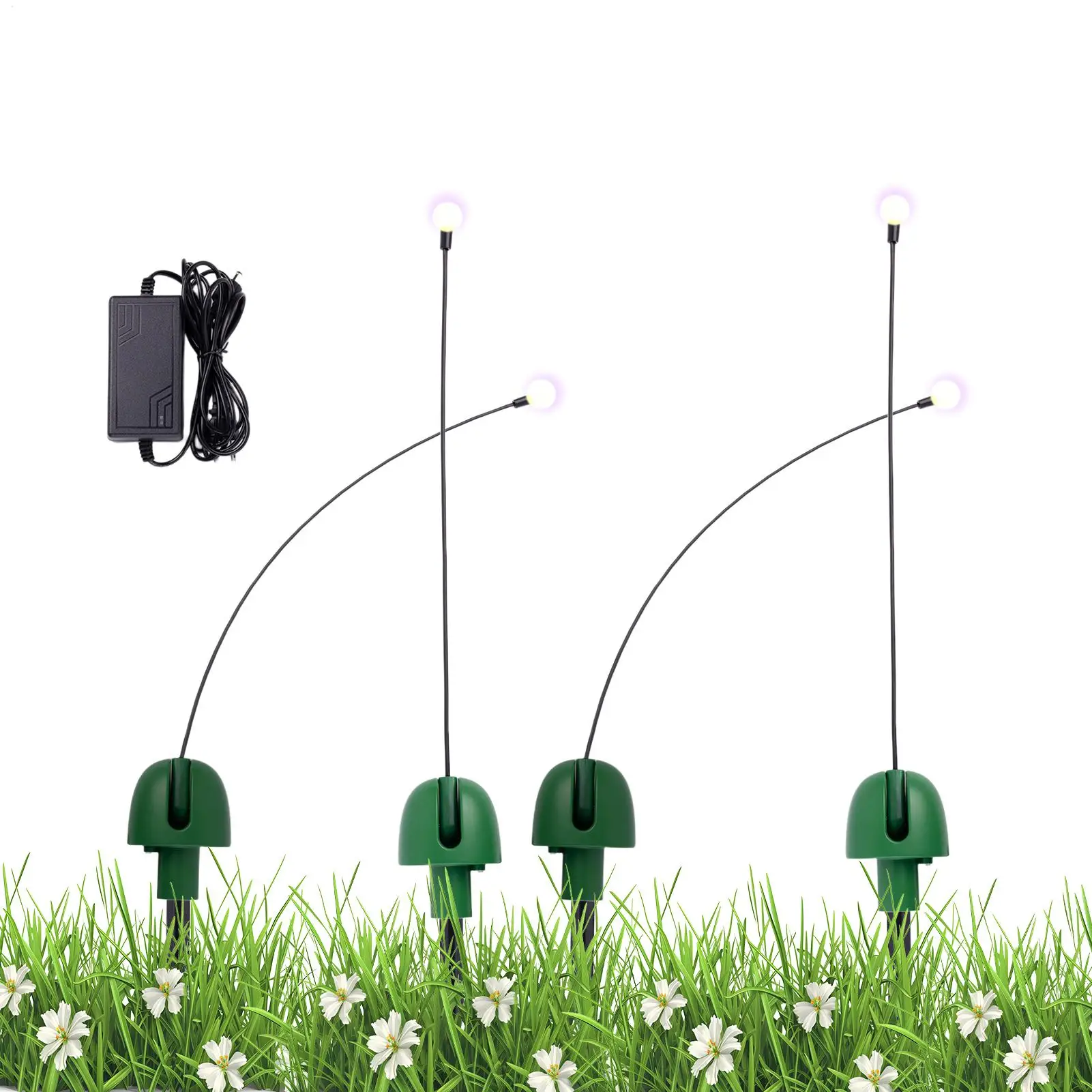 Swaying Yard Lights 4 Pieces Christmas LED Outdoor Stake Lights Yard Holiday Party Lighting for Outdoor Courtyard Patio Lawn