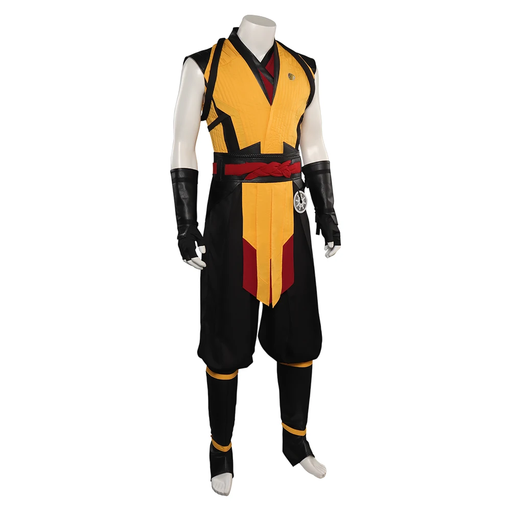 Halloween masculino mortal kombat escorpião cosplay traje masculino roupas fantasia role play roupas carnaval festa disfarce terno