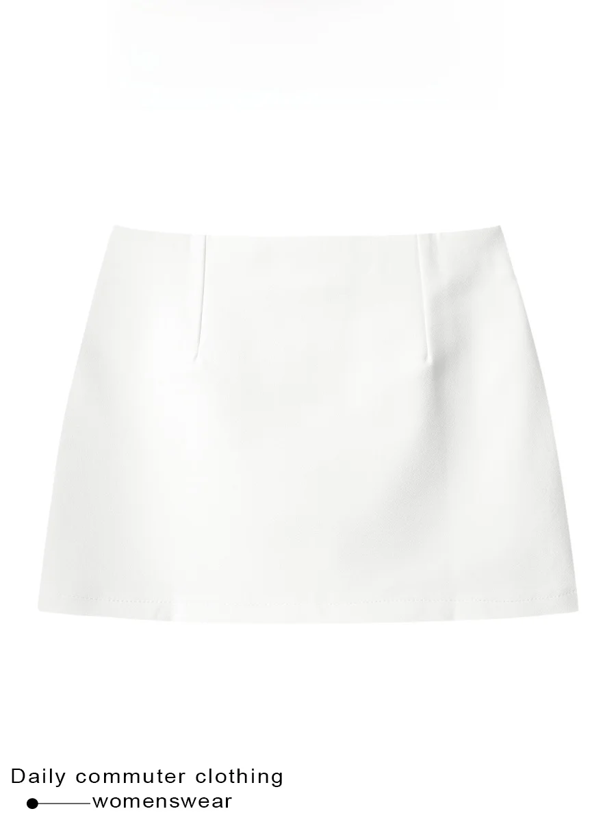 White A-Line  Skirt Women's Slim Fit Style Summer New Fashion Korean Low Waist Workwear Style Body Shaping Skirt