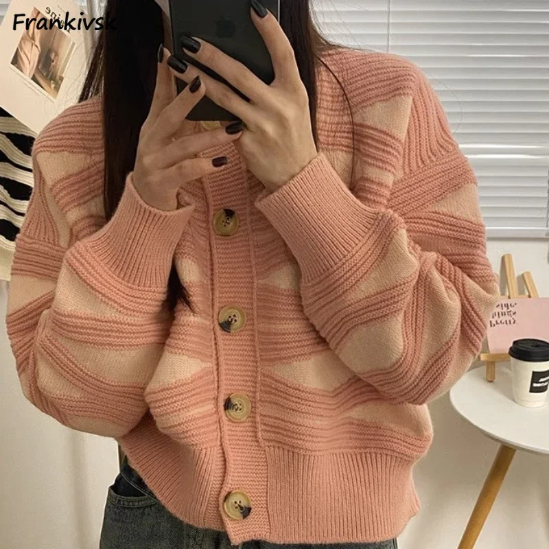 

Cardigan Women Striped Niche Sweet Grace Brightly Cozy Leisure Streetwear Office Lady Trendy Normcore Simple Autumn Stylish Chic