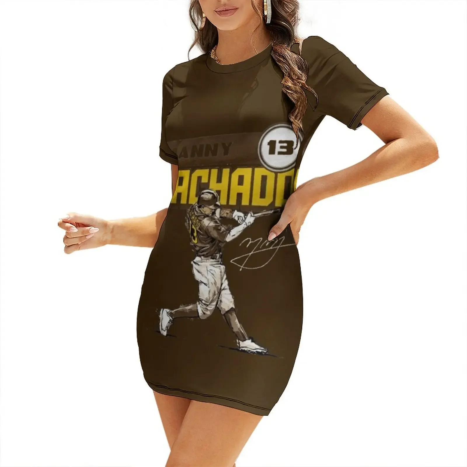

Manny Machado Short-Sleeved Dress cute dress evening dress women