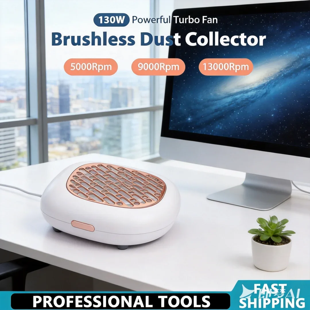 

Refined 130W Super Suction Brushless Nail Dust Collector Durable Nail Dust Extractor Elegant Nail Art Manicure Fan Vacuum Clean