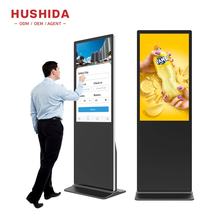 

43 Inch Vertical Tv Touch Screen Kiosk 4K Indoor Hd Lcd Screen Floor Standing Advertising Display Lcd Digital Signage