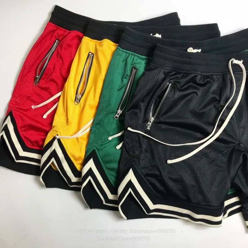 Good Quality Summer Thin Mesh Sports Basketball Men's Shorts Zippered Pocket Running Training Baggy Joggers Bermuda Shorts 5XL