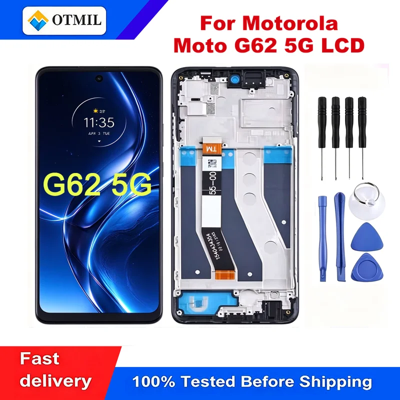 Lcd With Frame For Motorola Moto G62 5G Touch Screen Digitizer Assembly Original Pressed Fully Tested Replacement Parts