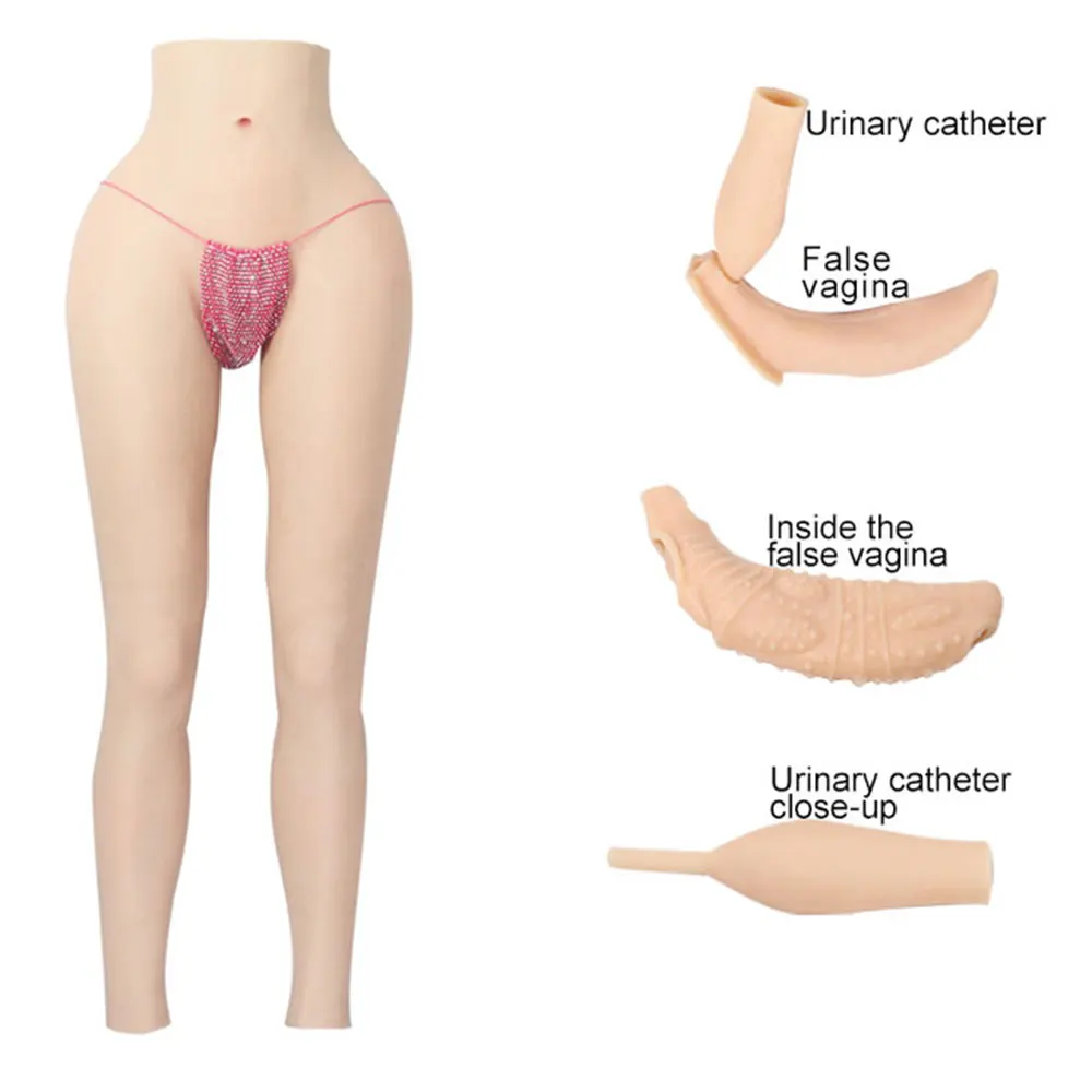 MUSIC POET Silicone Fake Vagina Panty Hip-lift Models Oil-free With Anal Tube Suit for Crossdresser Transgender Drag queen