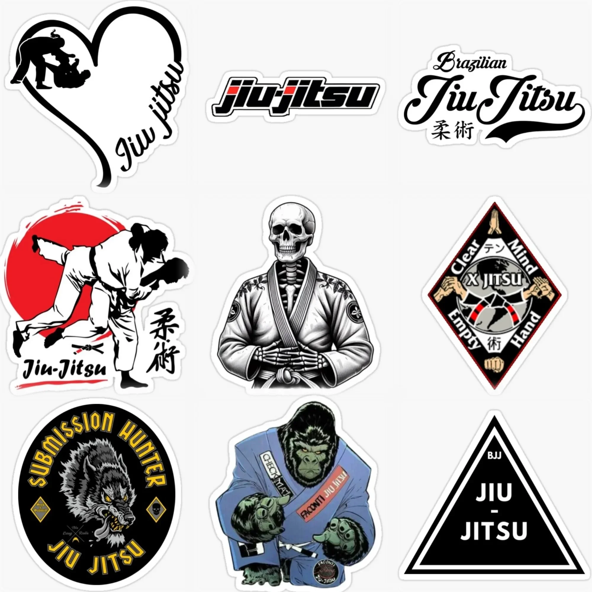 

Jiu Jitsu BJJ Wrestle Creative PVC Waterproof Sticker for Decorate Car Van Truck Helmet Window Fridge Wall Decal Accessories
