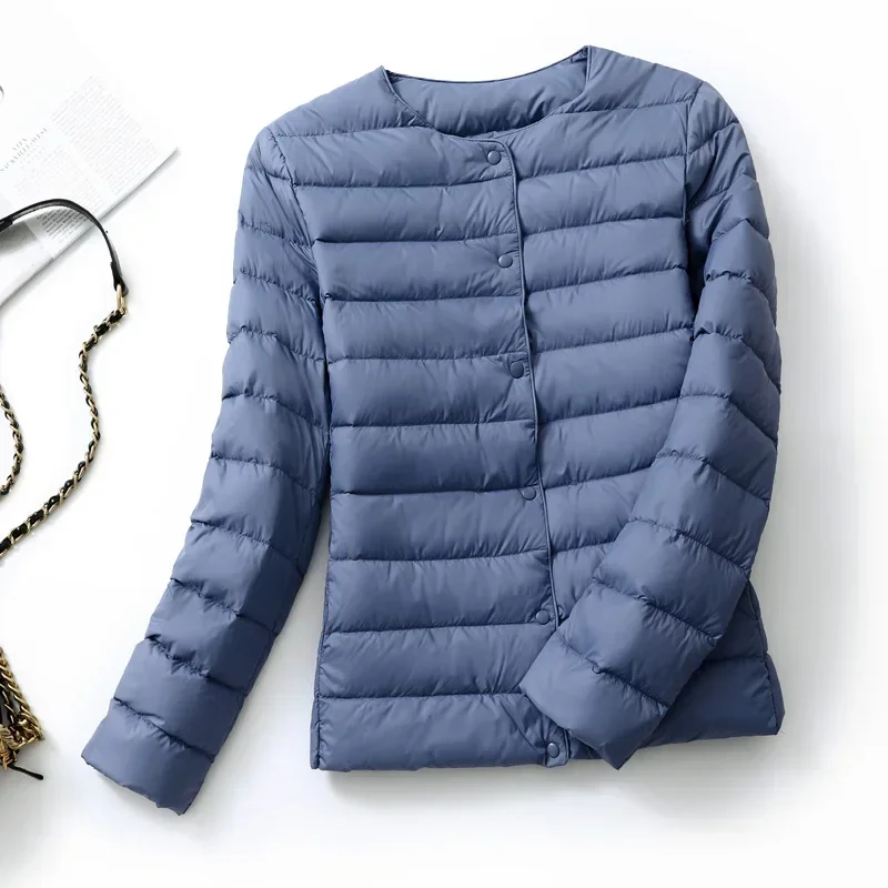 NONE Damen Daunenjacken Plus Mäntel Leichte Ente Daunenjacke Damen Matt Stoff Leichter Mantel Warmer weiblicher Windjacke Parka 7