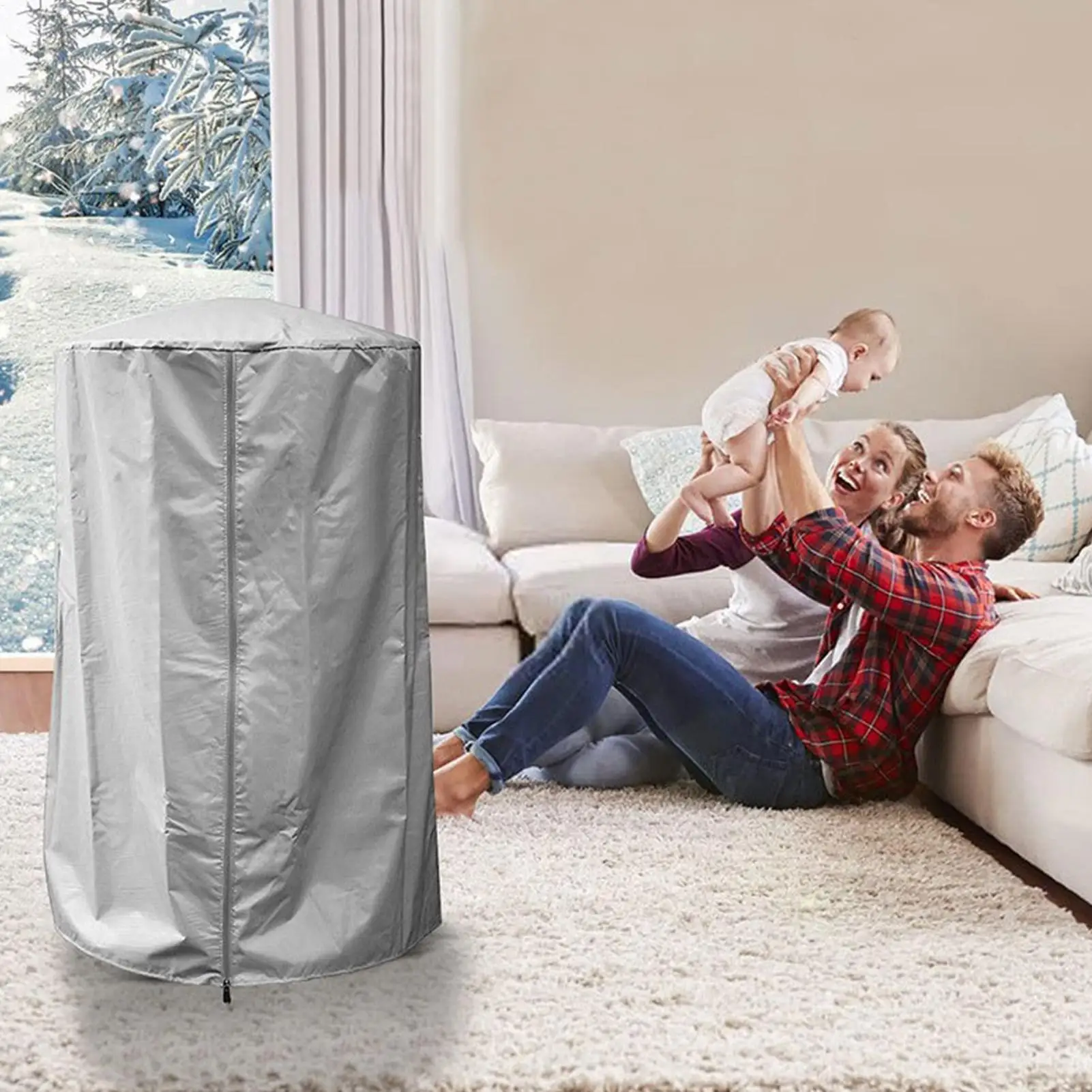 

Чехлы для обогревателей для патио, чехол для настольного обогревателя, нержавеющий, водостойкий, с вертикальной боковой молнией, полный защитный щиток для