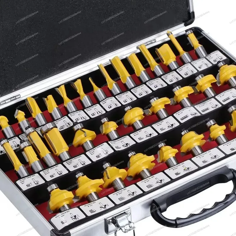 NEW 35PC 8mm Shank Carbide Router Bit Set Woodworking Trimming Milling Carving Cutting Tools