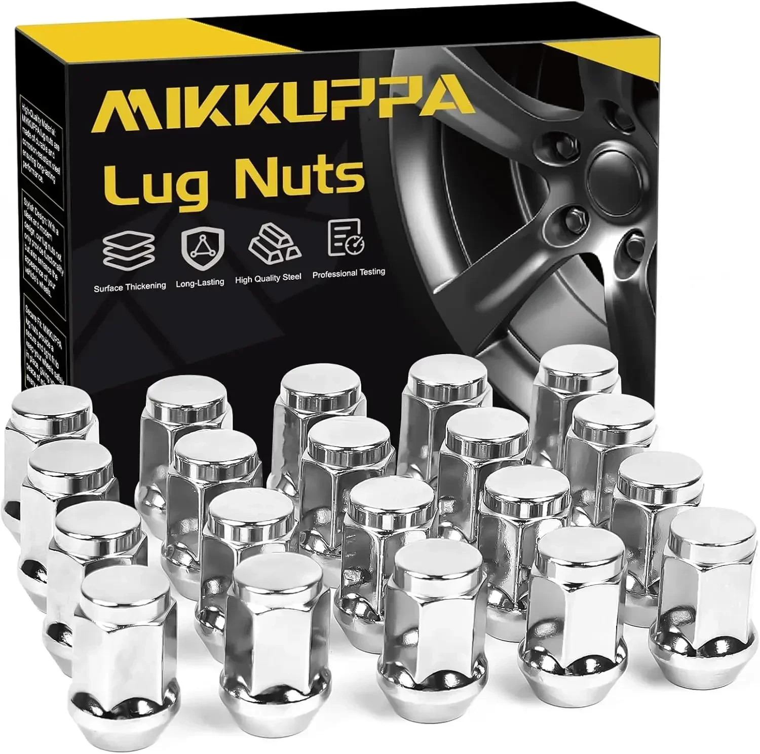 MIKKUPPA 20PCS 1/2-20 Lug Nuts Replacement for 1987-2018 Jeep Wrangler, 2002-2012 Jeep Liberty, 1993-2010 Jeep Grand Cherokee