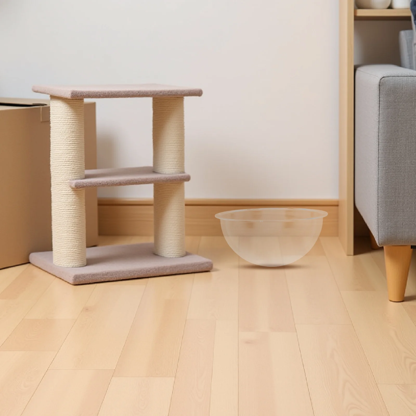 

27Cm Transparent Cat Nest Dome Capsule Bowl For Indoor Cats Acrylic Climbing Frame Accessory Quiet Space Modern Cat Furniture