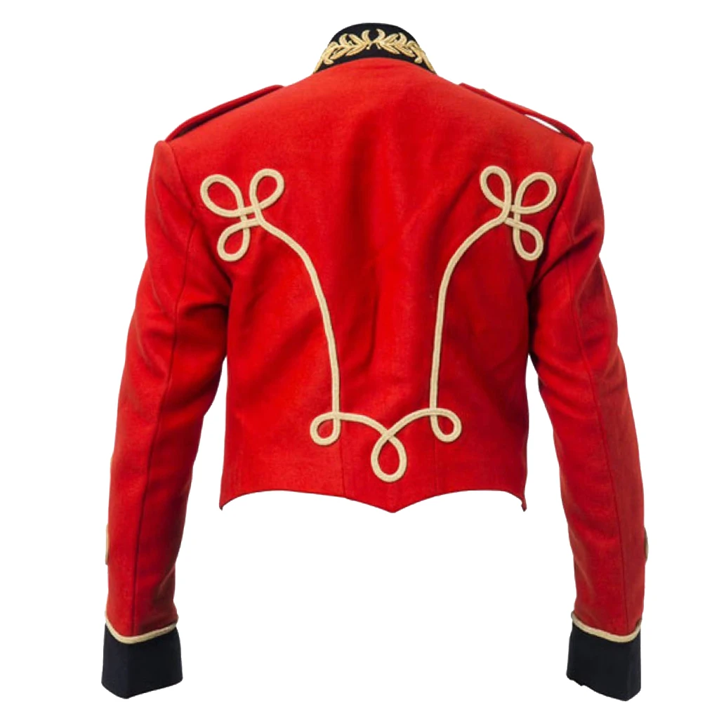 Adult Men Victorian Gothic Military Hussar Officers Cosplay Jacket Napoleon Red Military Uniform Jacket Civil War Coat