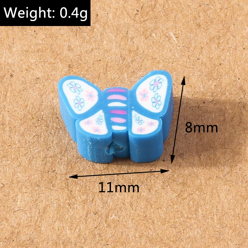 50 Stück Gemischte Blumen-, Frucht- und Tier-Polymer-Clay-Perlen, lose Abstandhalterperlen für Schmuckherstellung, DIY Armband- und Halsketten-Zubehör – Detail 8