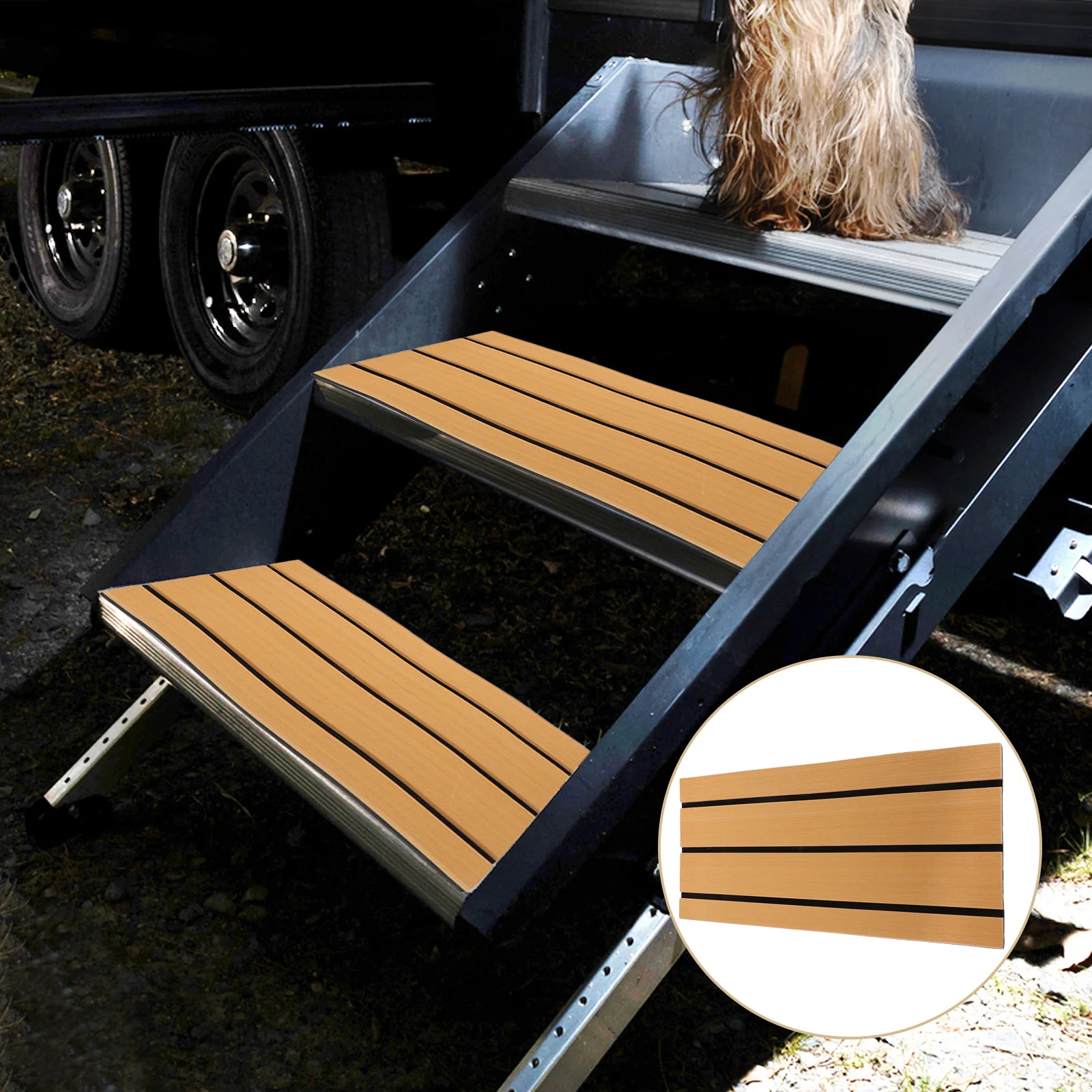 

Nonslip Covers 48.3X17.8Cm Anti Skid Adhesive Stair Treads For Camper Outdoor Stairs Durable Mat Flooring Self Adhesive Step