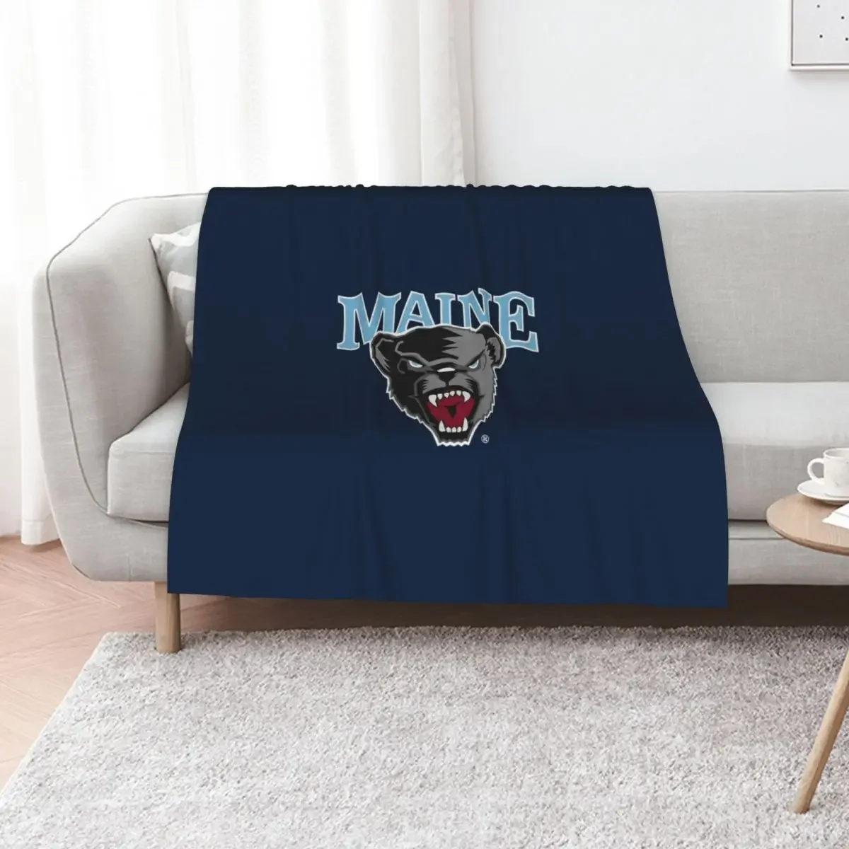 

Maine BLACK BEARS ORONO ME Throw Blanket Flannel Fabric Beach Flannels Soft Big Blankets