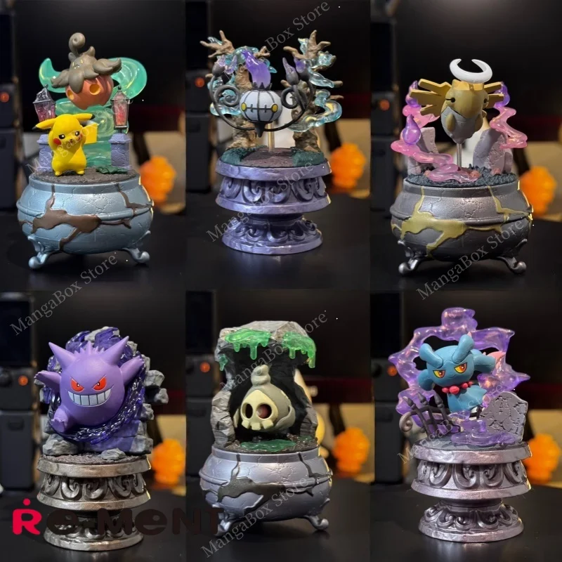 

Коллекционная мини-фигурка Re-Ment Pokemon Little Night Collection 2 (слепая коробка) — Генгар и Пикачу. Декор для рабочего стола для фанатов аниме.