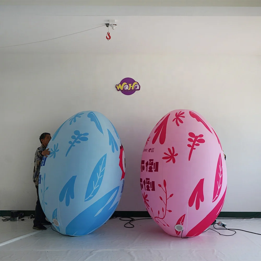 Inflatable dome shaped balloons used for indoor decoration during Easter holiday celebration