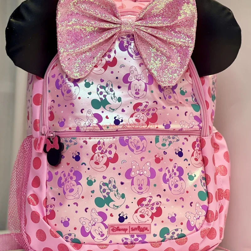 Prawdziwa Australia Disney Smiggle Minnie dzieci torba szkolna portfel torba na Lunch plecak kubek na wodę dziewczynka prezent dla studentów