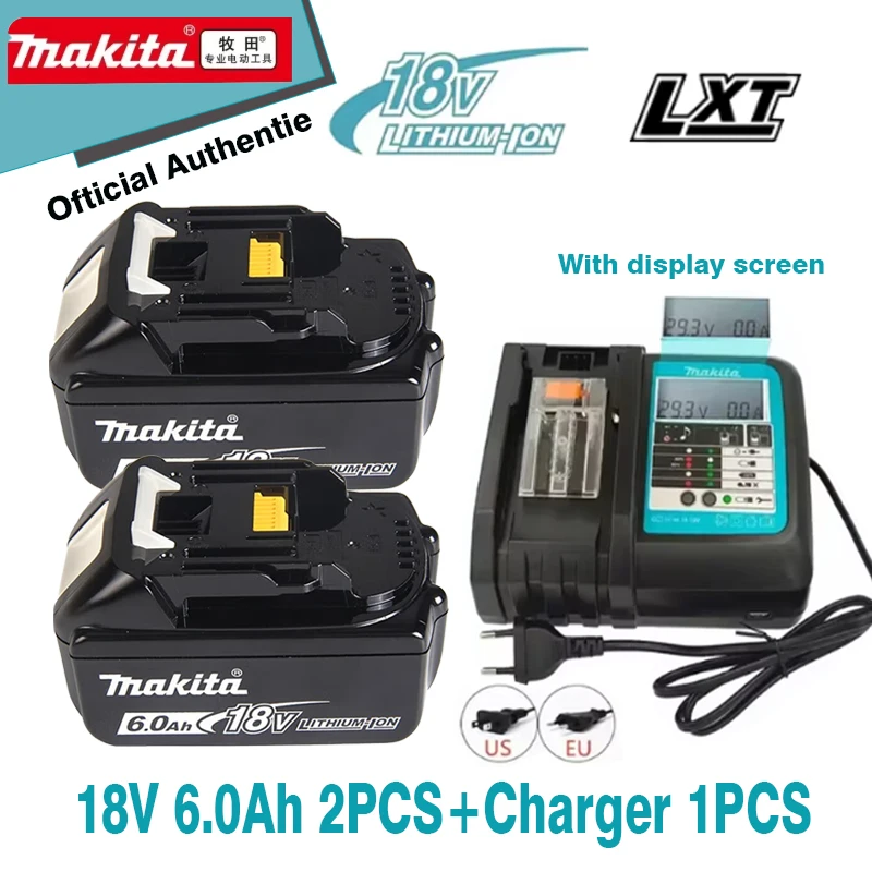 100% original Makita 18V 6Ah rechargeable battery and charger, suitable for Makita BL1830 BL1830B BL1840 BL1840B