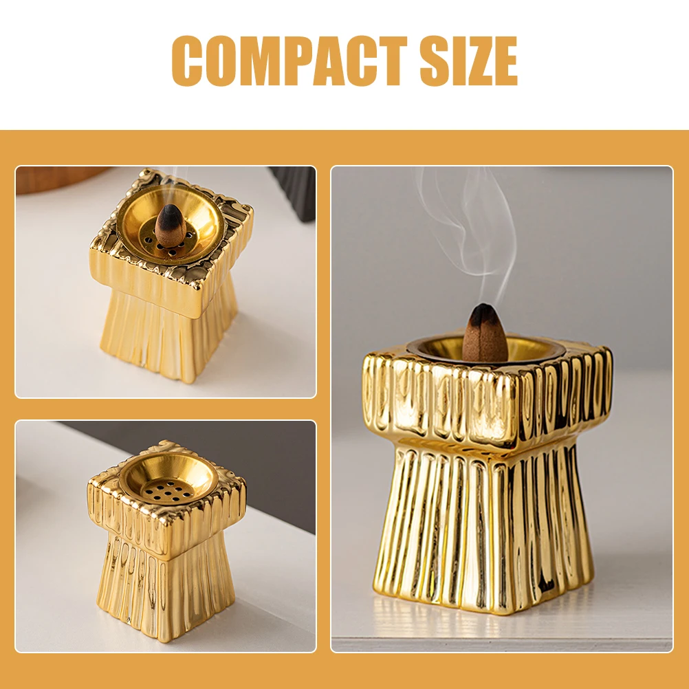 

Ceramic Incense Holder Chinese Style Incense Burner Cone Stick Holder Aromatherapy Accessory Desktop Censer Home Office