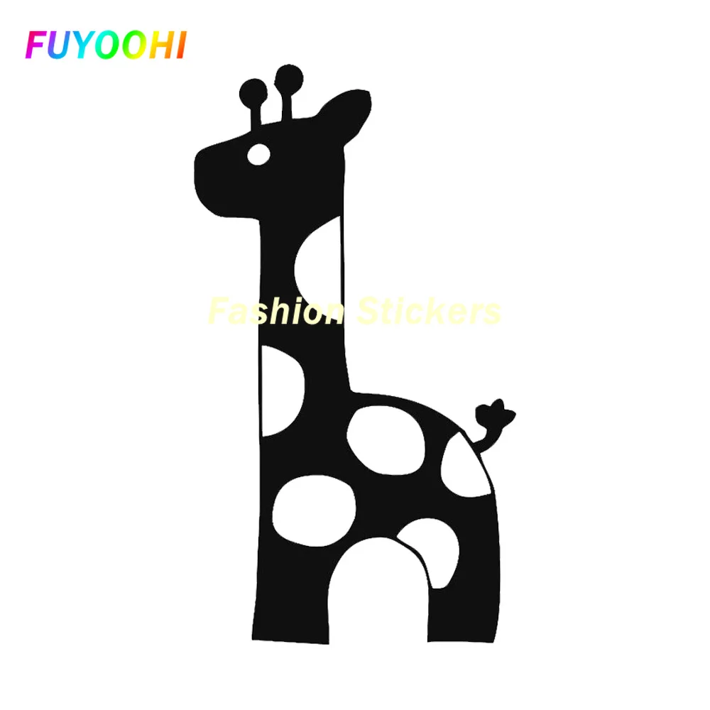 FUYOOHI Funny Stickers Creativity Vinyl Decals Cartoon Giraffe Motorcycle Car-styling Window Bumper Accessories