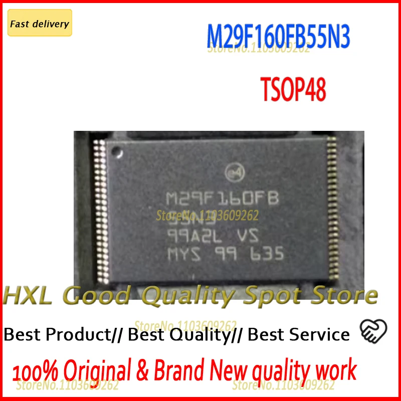 Original Genuine 5PCS /lot   M29F160FB55N3 M29F160FB  M29F160 TSOP48  in stock ic