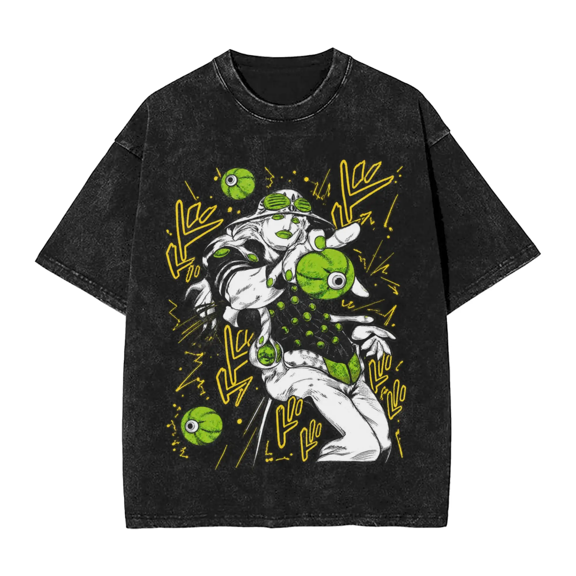 Jojo's Bizarre Adventure Foo Fighters Stand T Shirts Short-Sleeve Aesthetic Tshirt Summer Casual O Neck Big Size Tees