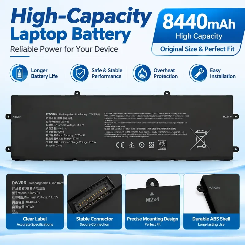 DWVRR Battery For Alienware X15R1 X15R2 X17R1 X17R2