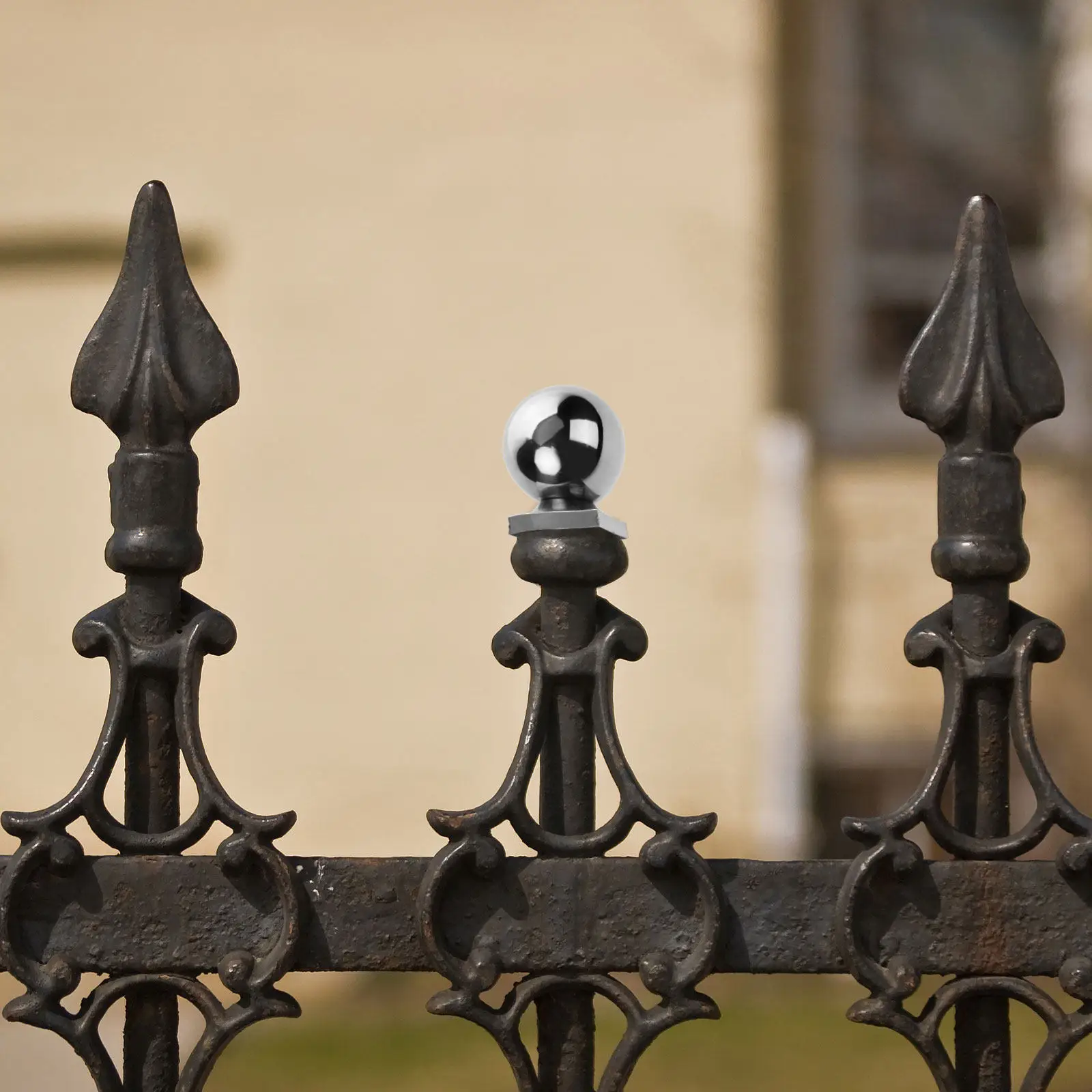 Stainless Steel Square Integrated Guardrail Post Ball Cover Cap Modern Handrail Finial for Fences Gates Stair Railings Metal
