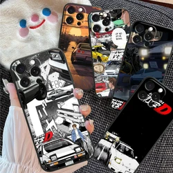 Anime Initial D Car Comics For Apple iPhone 16 15 14 13 12 11 XS XR X Pro Max Plus Mini Black Funda Phone Case