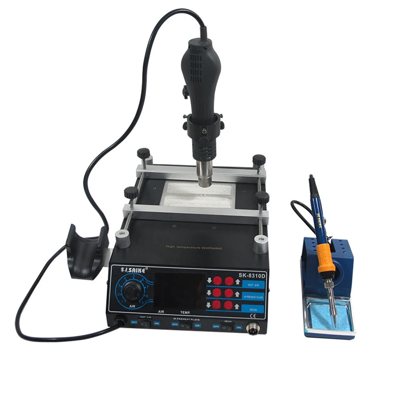 220V/110V Soldering Station 3 in 1 Hot Air Station + Soldering Iron + Preheat Station 8310D