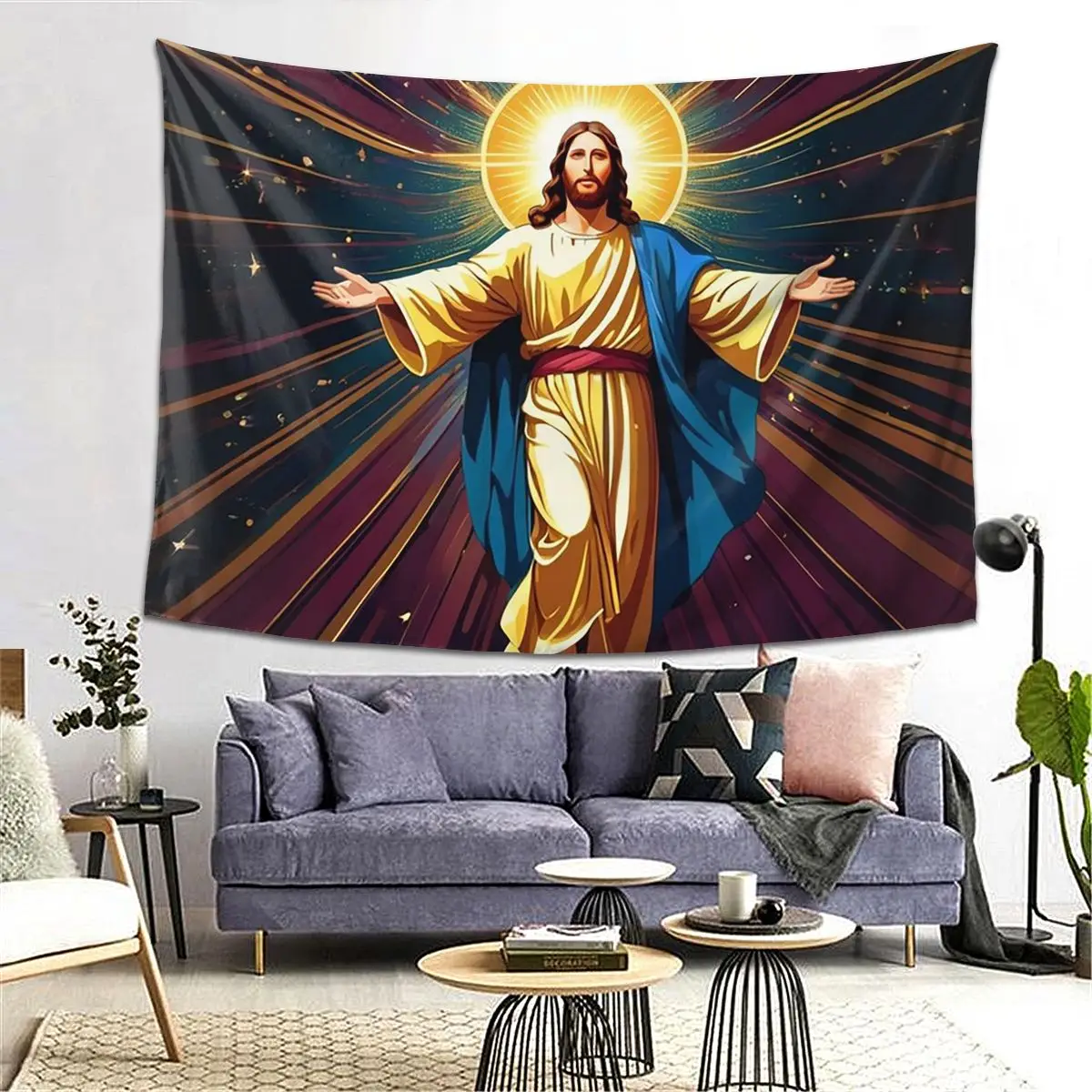 Catholicism Saints Jesus Mary Tapestry Decor Art Aesthetic Tapestries for Living Room Bedroom Home Wall Cloth Wall Hanging