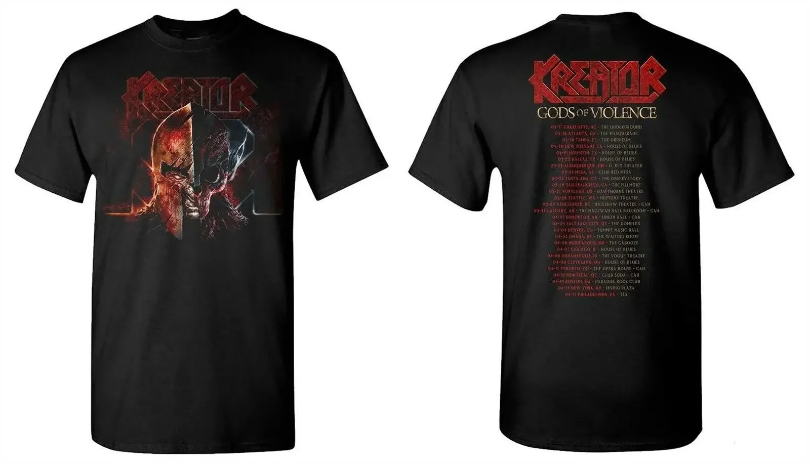 KREATOR cd lgo HELMET WARRIOR Official TOUR SHIRT LRG New gods of violence